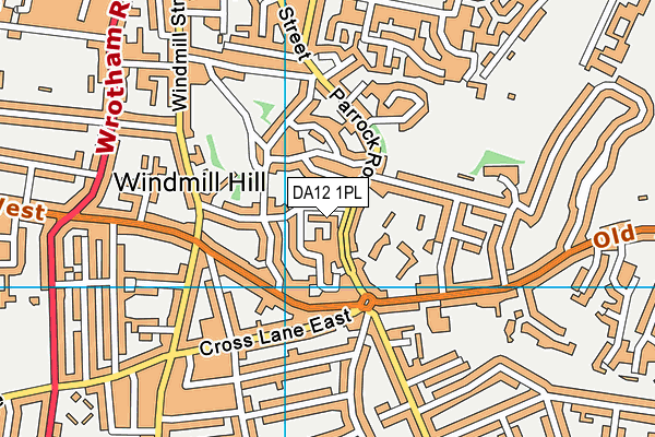 DA12 1PL map - OS VectorMap District (Ordnance Survey)