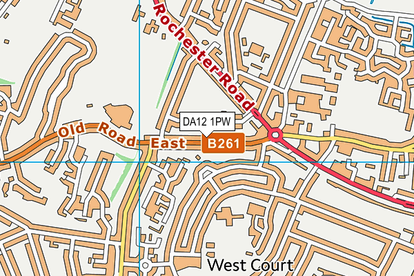 DA12 1PW map - OS VectorMap District (Ordnance Survey)