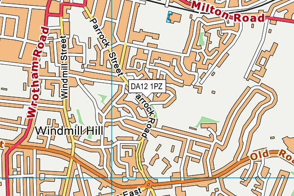 DA12 1PZ map - OS VectorMap District (Ordnance Survey)