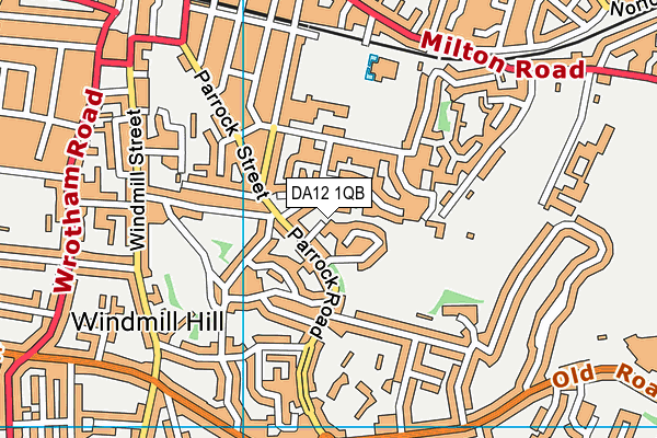 DA12 1QB map - OS VectorMap District (Ordnance Survey)