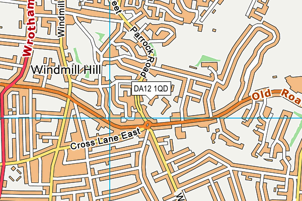 DA12 1QD map - OS VectorMap District (Ordnance Survey)