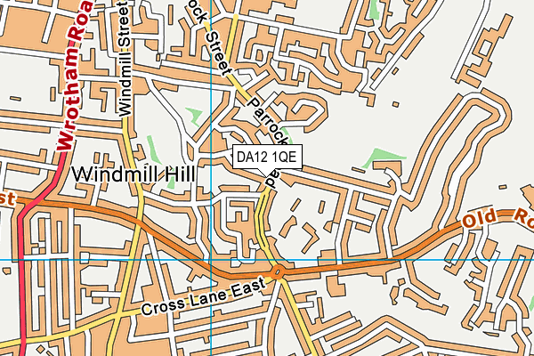 DA12 1QE map - OS VectorMap District (Ordnance Survey)