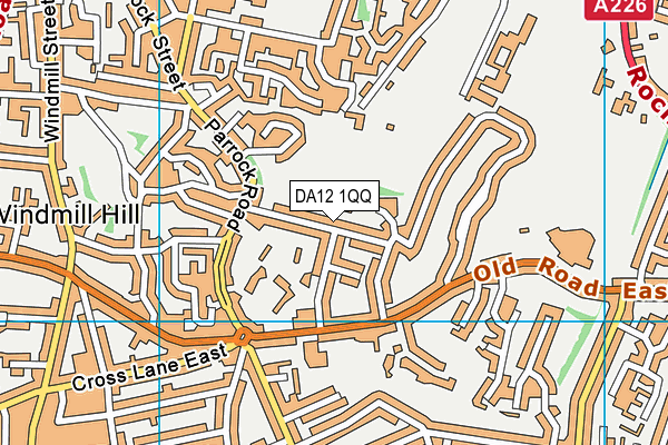 DA12 1QQ map - OS VectorMap District (Ordnance Survey)