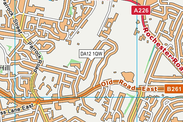 DA12 1QW map - OS VectorMap District (Ordnance Survey)