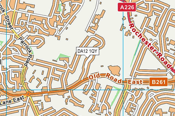 DA12 1QY map - OS VectorMap District (Ordnance Survey)