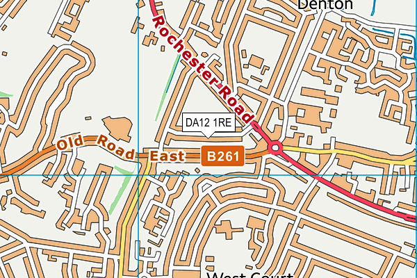 DA12 1RE map - OS VectorMap District (Ordnance Survey)