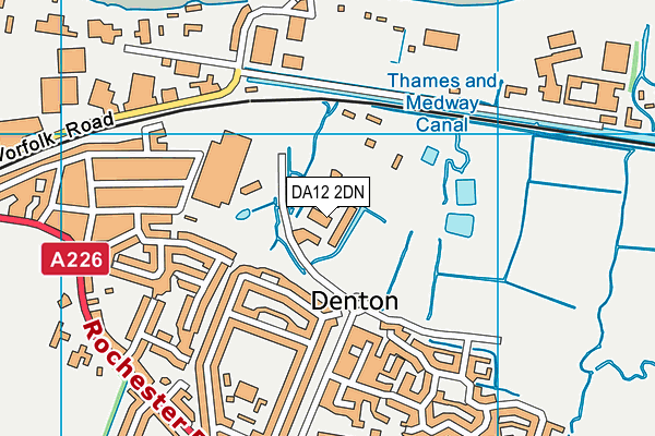 DA12 2DN map - OS VectorMap District (Ordnance Survey)