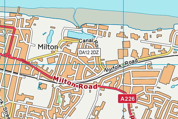 DA12 2DZ map - OS VectorMap District (Ordnance Survey)