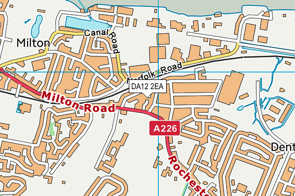 DA12 2EA map - OS VectorMap District (Ordnance Survey)