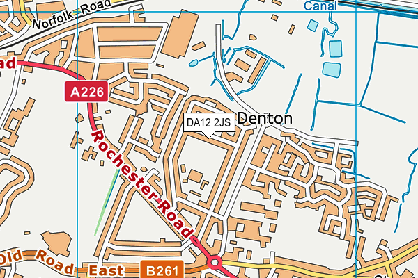 DA12 2JS map - OS VectorMap District (Ordnance Survey)