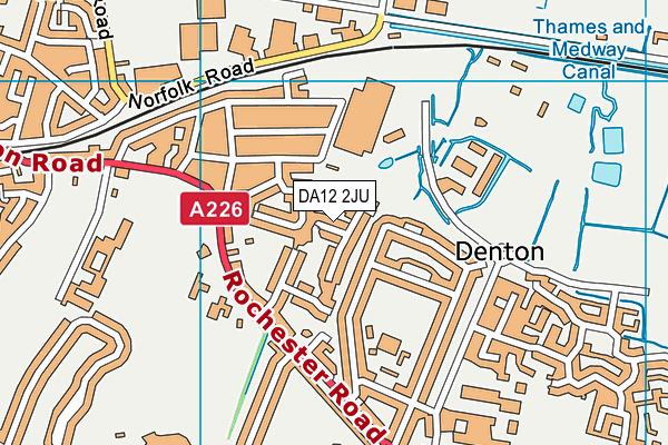 DA12 2JU map - OS VectorMap District (Ordnance Survey)