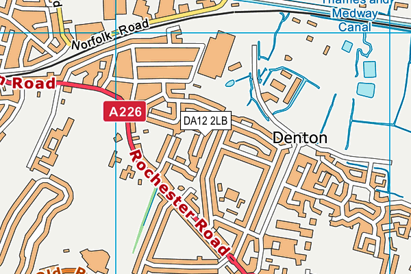 DA12 2LB map - OS VectorMap District (Ordnance Survey)