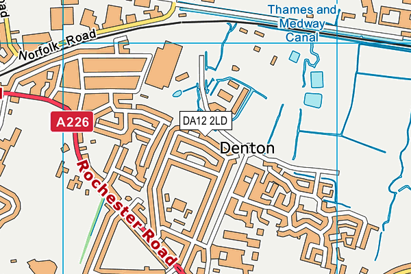 DA12 2LD map - OS VectorMap District (Ordnance Survey)