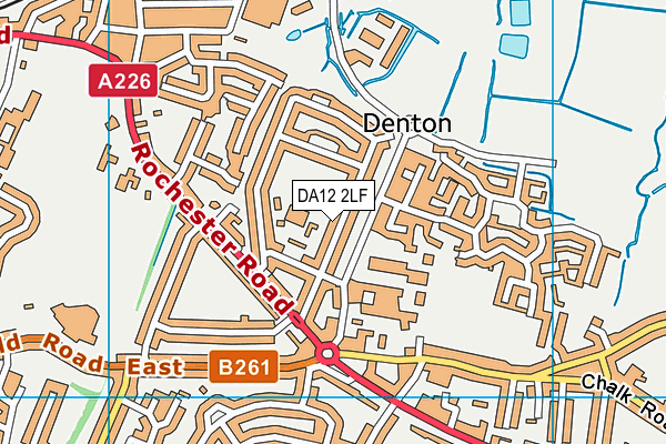 DA12 2LF map - OS VectorMap District (Ordnance Survey)