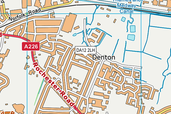 DA12 2LH map - OS VectorMap District (Ordnance Survey)