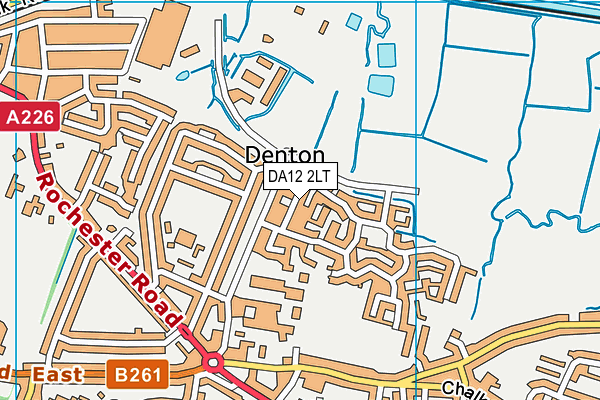 DA12 2LT map - OS VectorMap District (Ordnance Survey)