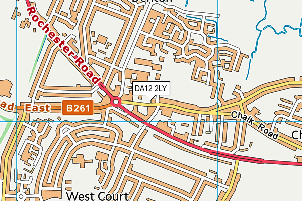 DA12 2LY map - OS VectorMap District (Ordnance Survey)
