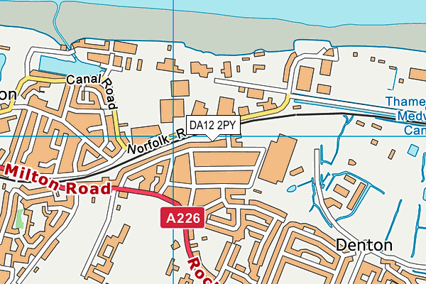 DA12 2PY map - OS VectorMap District (Ordnance Survey)