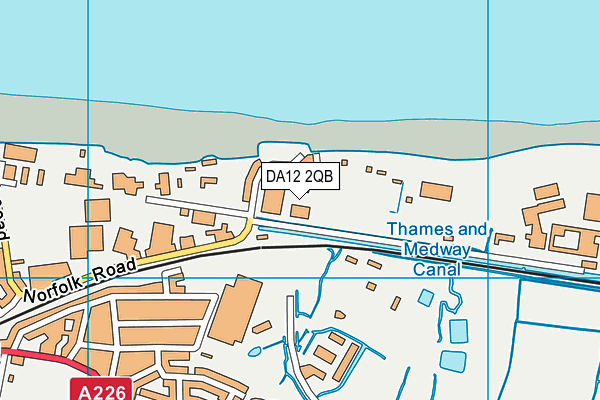 DA12 2QB map - OS VectorMap District (Ordnance Survey)