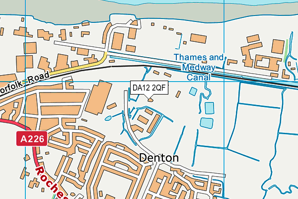 DA12 2QF map - OS VectorMap District (Ordnance Survey)