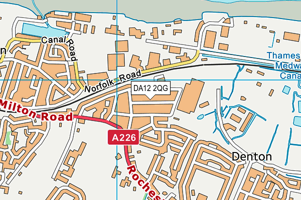 DA12 2QG map - OS VectorMap District (Ordnance Survey)