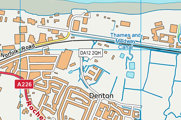 DA12 2QH map - OS VectorMap District (Ordnance Survey)