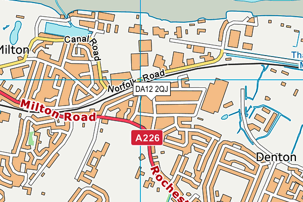 DA12 2QJ map - OS VectorMap District (Ordnance Survey)