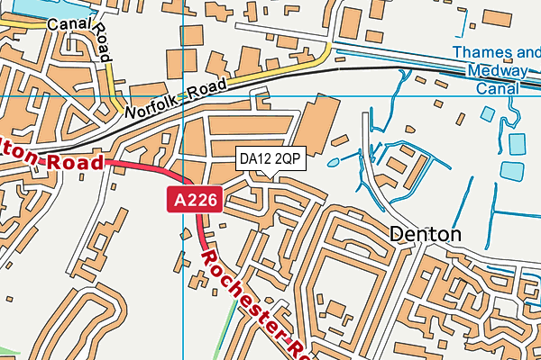 DA12 2QP map - OS VectorMap District (Ordnance Survey)