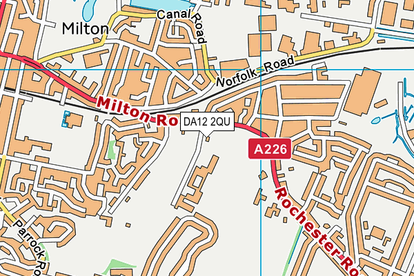 DA12 2QU map - OS VectorMap District (Ordnance Survey)