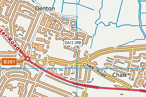 DA12 2RB map - OS VectorMap District (Ordnance Survey)