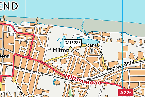 DA12 2SF map - OS VectorMap District (Ordnance Survey)