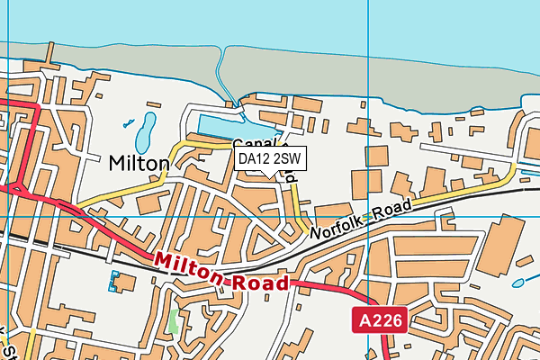 DA12 2SW map - OS VectorMap District (Ordnance Survey)