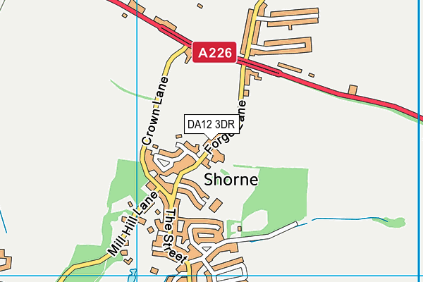 DA12 3DR map - OS VectorMap District (Ordnance Survey)