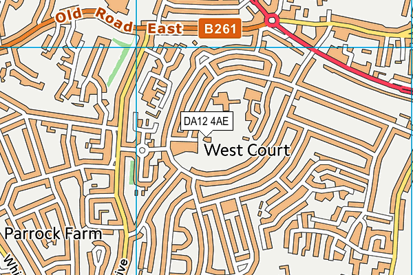 DA12 4AE map - OS VectorMap District (Ordnance Survey)