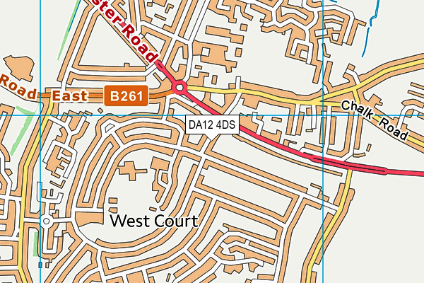 DA12 4DS map - OS VectorMap District (Ordnance Survey)