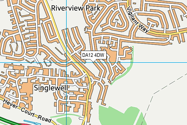 DA12 4DW map - OS VectorMap District (Ordnance Survey)