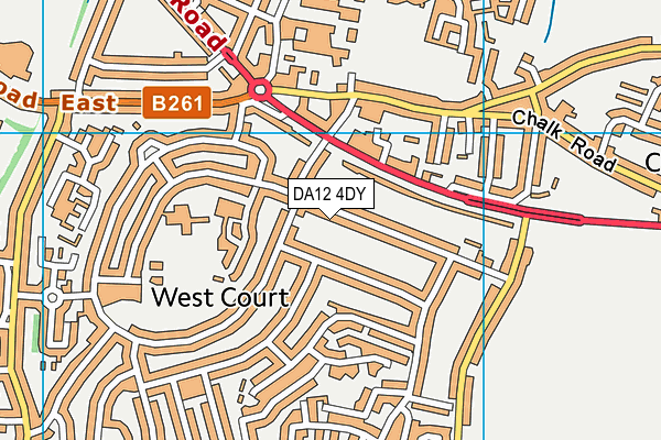 DA12 4DY map - OS VectorMap District (Ordnance Survey)