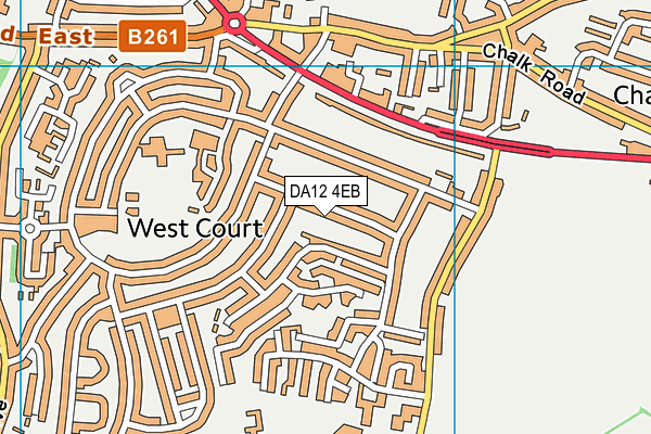 DA12 4EB map - OS VectorMap District (Ordnance Survey)