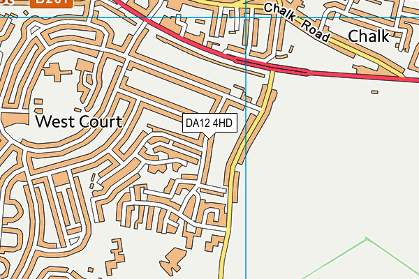 DA12 4HD map - OS VectorMap District (Ordnance Survey)