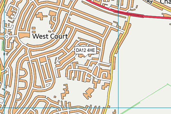 DA12 4HE map - OS VectorMap District (Ordnance Survey)
