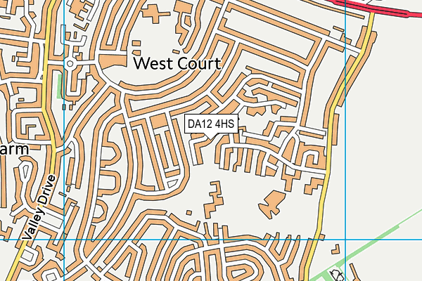 DA12 4HS map - OS VectorMap District (Ordnance Survey)