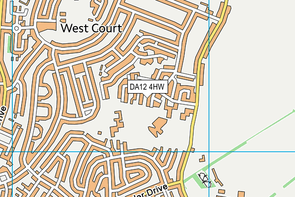 DA12 4HW map - OS VectorMap District (Ordnance Survey)