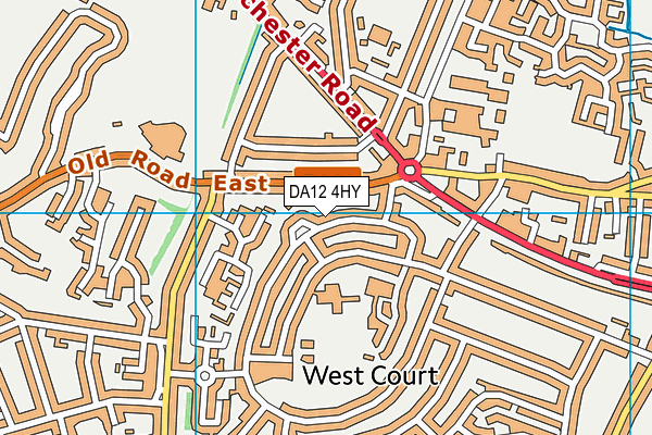 DA12 4HY map - OS VectorMap District (Ordnance Survey)