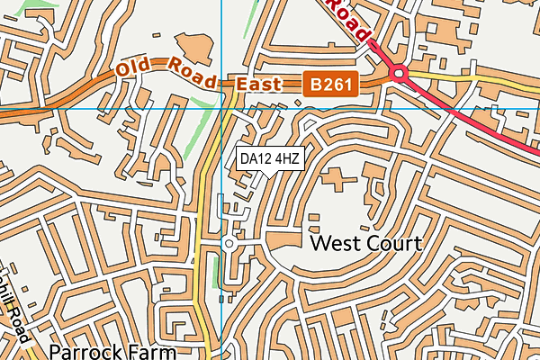 DA12 4HZ map - OS VectorMap District (Ordnance Survey)