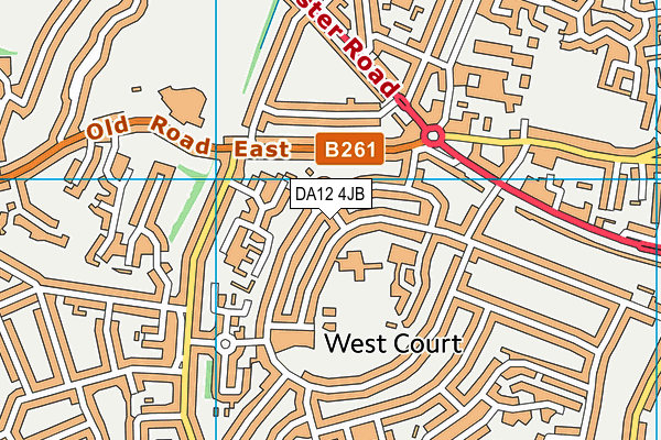 DA12 4JB map - OS VectorMap District (Ordnance Survey)