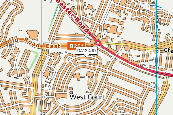 DA12 4JD map - OS VectorMap District (Ordnance Survey)