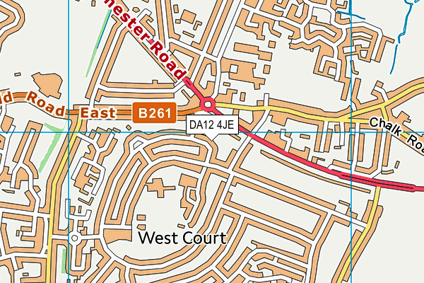 DA12 4JE map - OS VectorMap District (Ordnance Survey)
