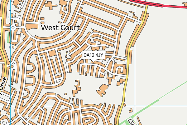DA12 4JY map - OS VectorMap District (Ordnance Survey)