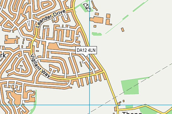 DA12 4LN map - OS VectorMap District (Ordnance Survey)