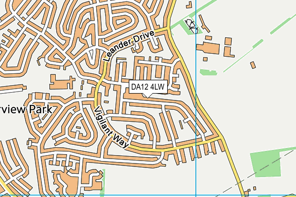 DA12 4LW map - OS VectorMap District (Ordnance Survey)